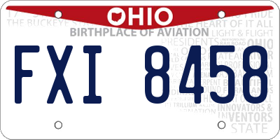 OH license plate FXI8458