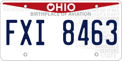 OH license plate FXI8463