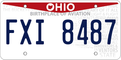 OH license plate FXI8487