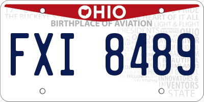OH license plate FXI8489