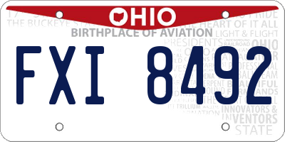 OH license plate FXI8492