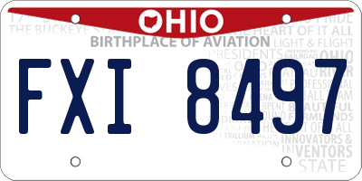 OH license plate FXI8497