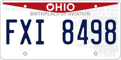 OH license plate FXI8498