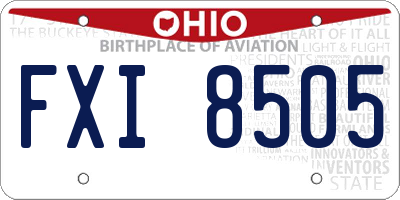 OH license plate FXI8505