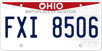 OH license plate FXI8506