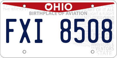 OH license plate FXI8508