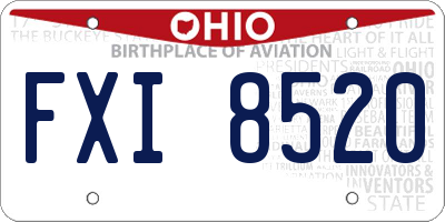 OH license plate FXI8520