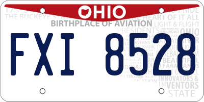 OH license plate FXI8528