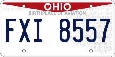 OH license plate FXI8557