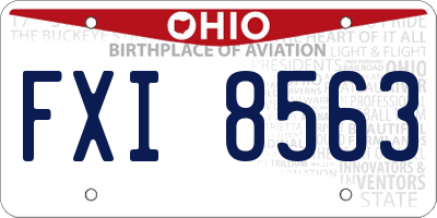 OH license plate FXI8563