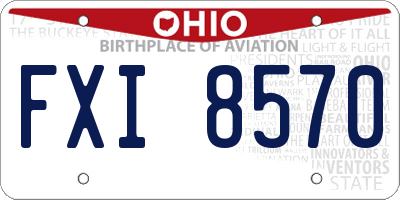 OH license plate FXI8570