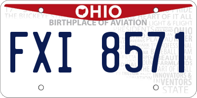 OH license plate FXI8571