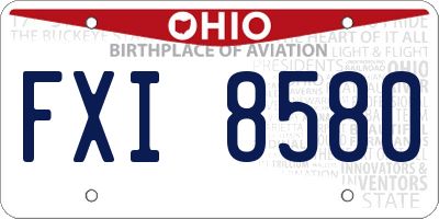 OH license plate FXI8580
