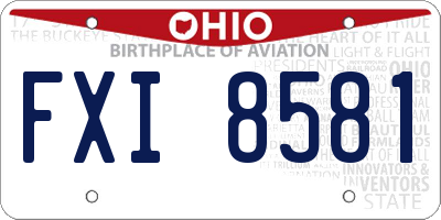 OH license plate FXI8581
