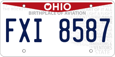 OH license plate FXI8587