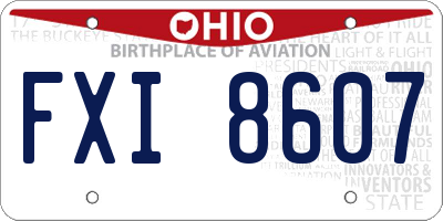 OH license plate FXI8607