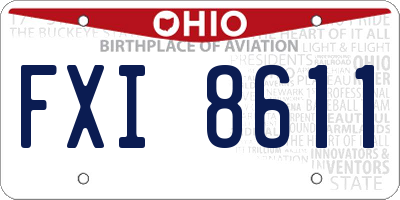 OH license plate FXI8611