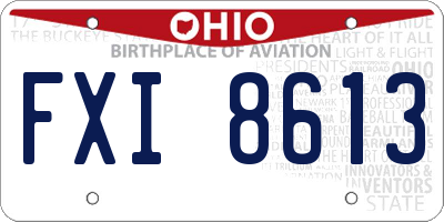 OH license plate FXI8613