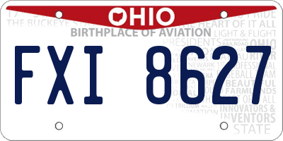 OH license plate FXI8627