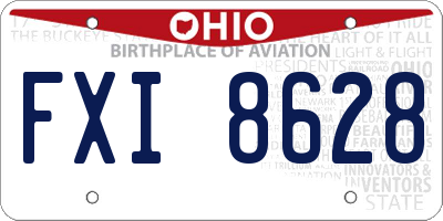 OH license plate FXI8628