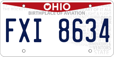 OH license plate FXI8634