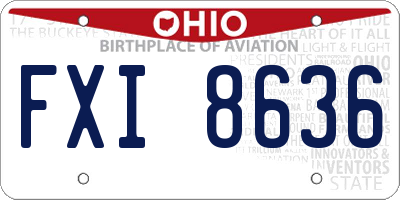 OH license plate FXI8636