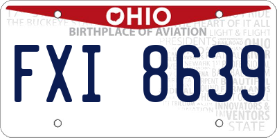 OH license plate FXI8639