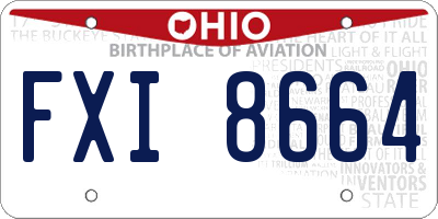 OH license plate FXI8664
