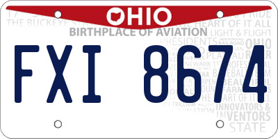 OH license plate FXI8674
