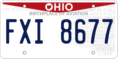 OH license plate FXI8677