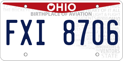 OH license plate FXI8706