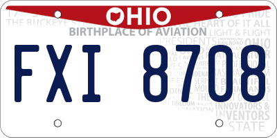 OH license plate FXI8708
