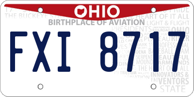 OH license plate FXI8717