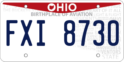 OH license plate FXI8730