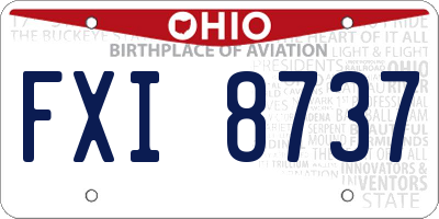 OH license plate FXI8737