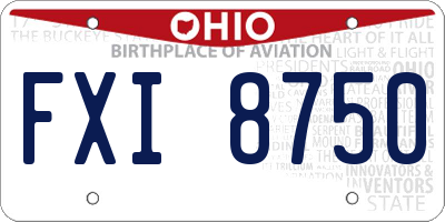 OH license plate FXI8750