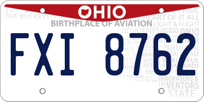 OH license plate FXI8762
