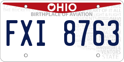 OH license plate FXI8763