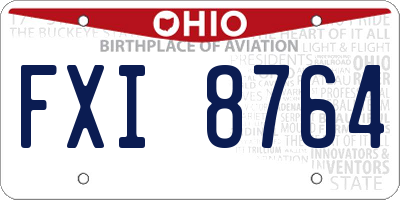 OH license plate FXI8764