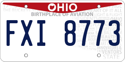 OH license plate FXI8773