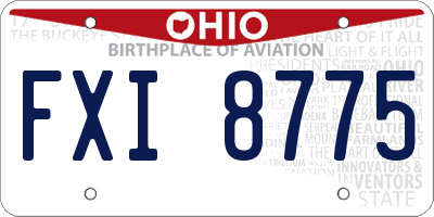 OH license plate FXI8775