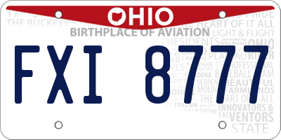 OH license plate FXI8777
