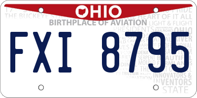 OH license plate FXI8795