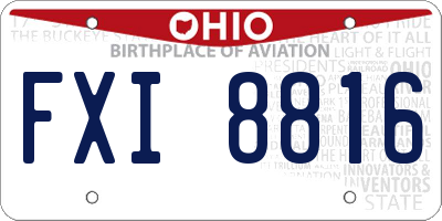 OH license plate FXI8816