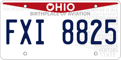 OH license plate FXI8825