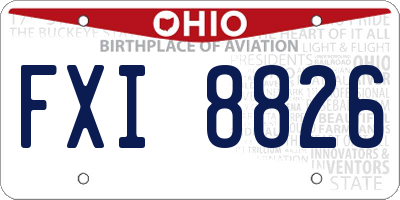 OH license plate FXI8826