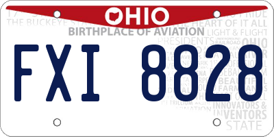 OH license plate FXI8828