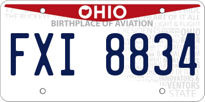 OH license plate FXI8834