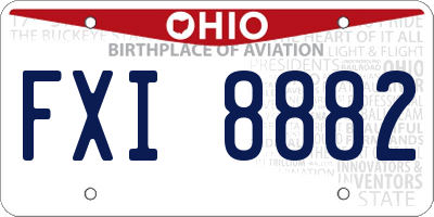 OH license plate FXI8882