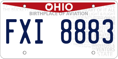 OH license plate FXI8883